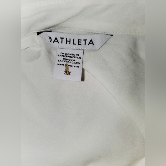 ATHLETA Urbanite Top 2.0 Women's 3X Bright White Button Up Shirt Stretch NWT - Picture 13 of 15